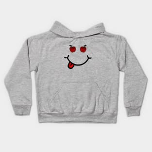 Red Apple & Smile in the shape of a face. Kids Hoodie